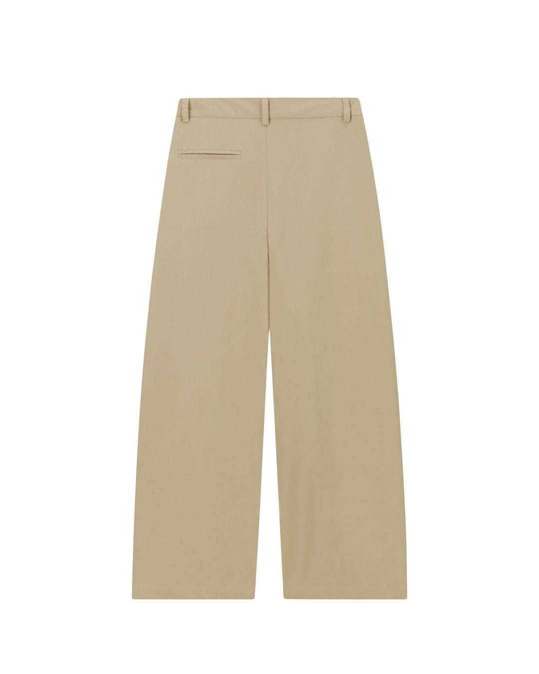 PANTALÓN ANCHO BEIGE CON BOLSILLOS TRASEROS